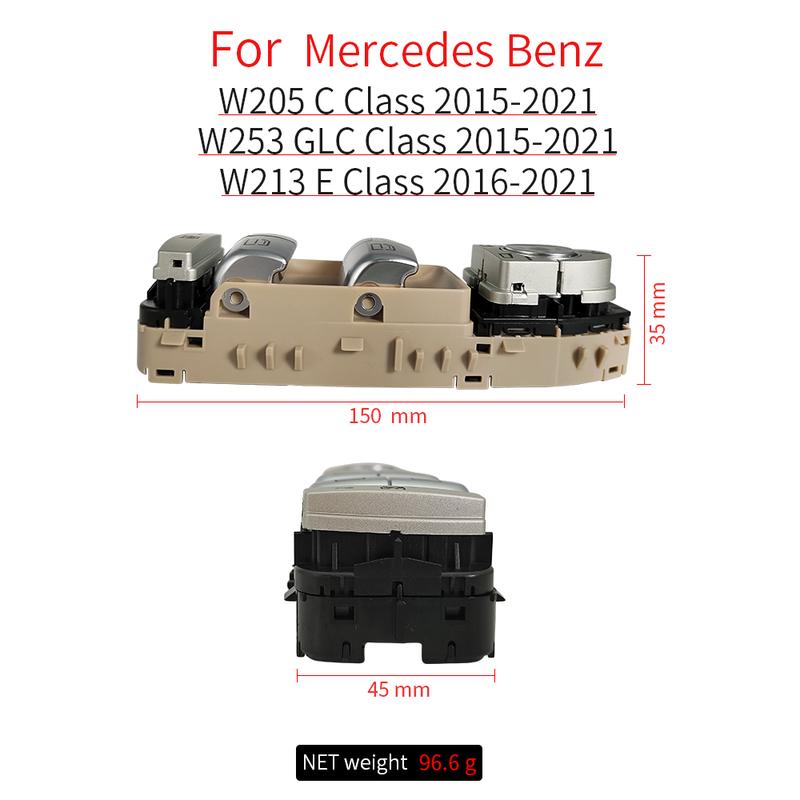 For Benz W205 W253 W213 Car Electric Power Master Window Switch For Mercedes C E GLC Class 2015- C200 E260 E300 2059056811
