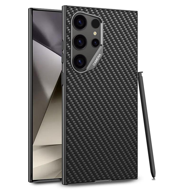 Suitable for Samsung S24Ultra Mobile Phone Case S24uc Pure Pigment Leather S24Ultra Anti Fall Simple Wind Protection Case