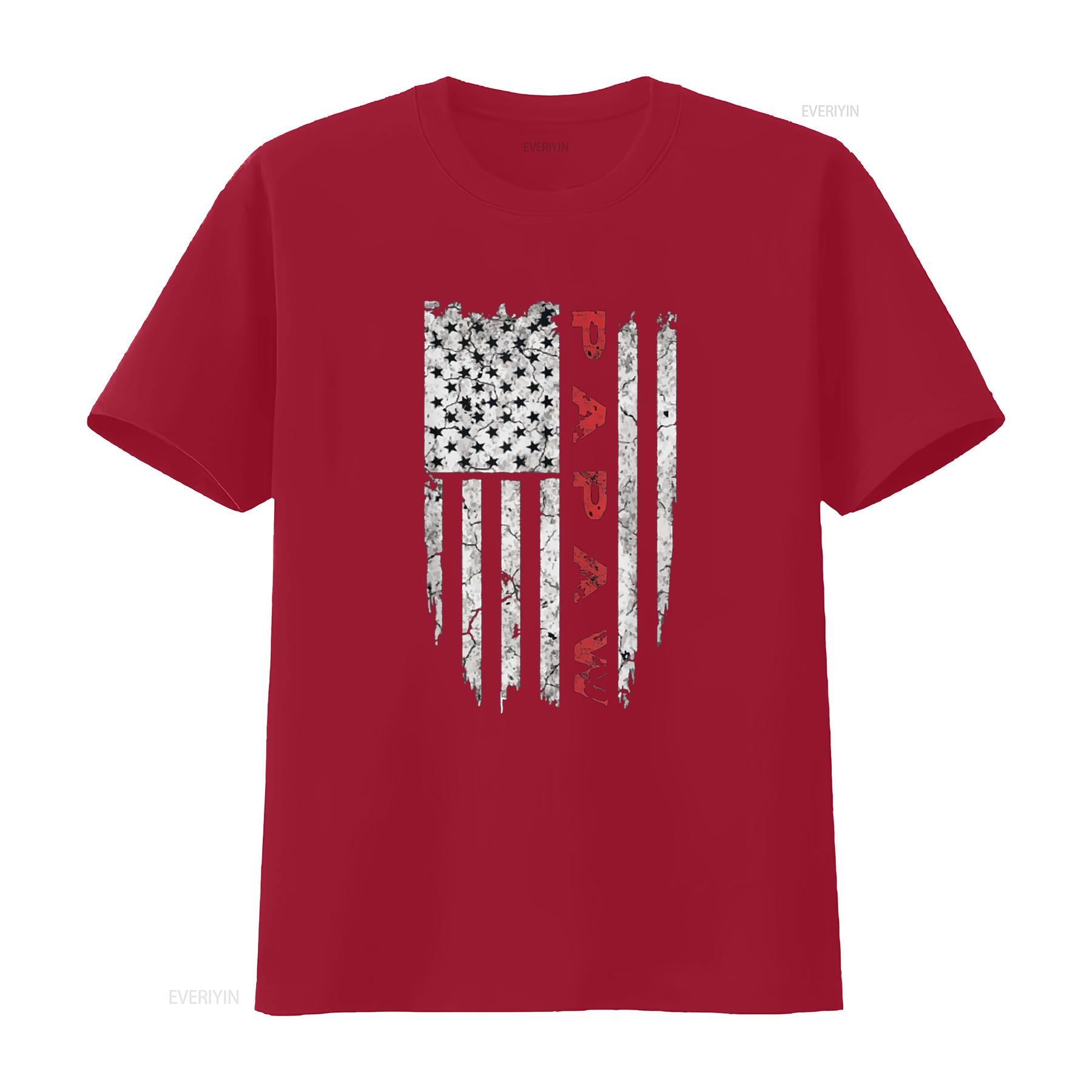 Papaw American Flag T shirt Grandpa s Men vintage Washed Stylish Versatile Unisex Comfortable Stretched Top For Everyday Wear S