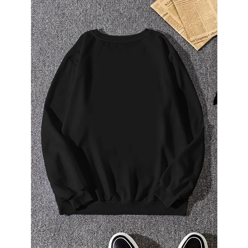 Men's Casual Crew Neck Sweatshirt, Printed with The Words "Best Dad Ever, " Slightly Stretchy, Regular Fit, Long-sleeve Top for Spring And Autumn