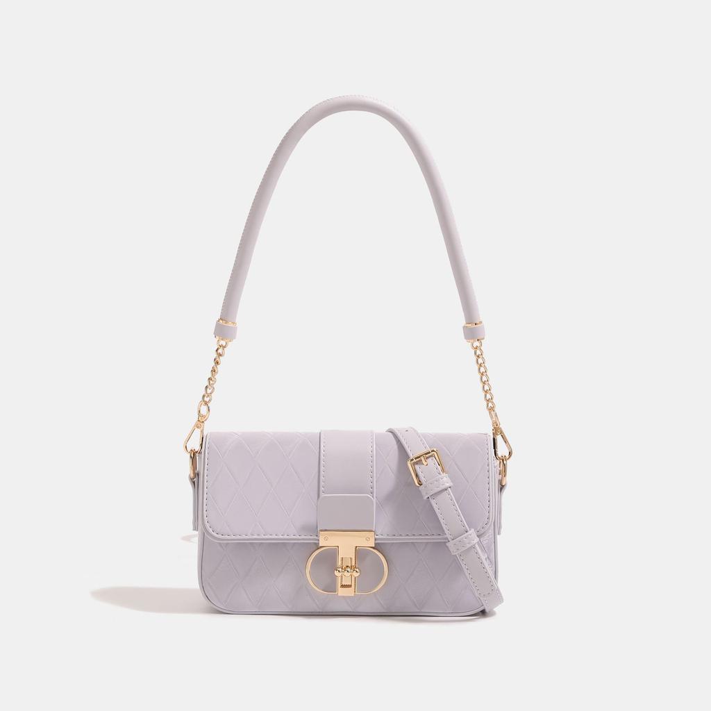 Peach Oolong Mint Green French-style Underarm Bag 2024 New Women's Quilted Small-style Square Bag Single Shoulder Crossbody Bag
