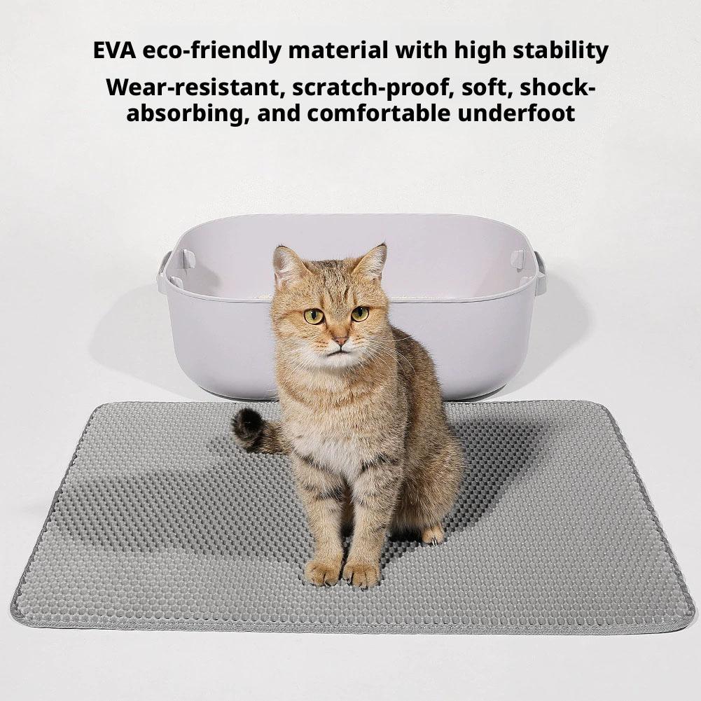 Cat Litter Mat Waterproof Double Layer Pet Litter Box Mat Pet Toilet Cat Mat Nonslip Sand Pet Cat Washable Clean Mat