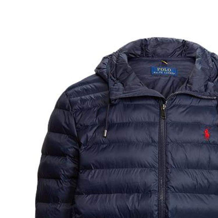 Polo Ralph Lauren Fw23 Solid Logo Embroidered Hooded Zip-Up Long Sleeve Jacket Men Jackets Navy-Blue MNPOOTW16021129-410