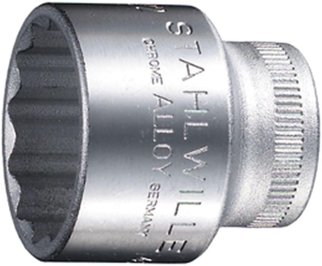 Stahlwille Drive X 31mm Overall 1 Piece 12-Point Socket, 45A-9/16, 9.525mm Length,