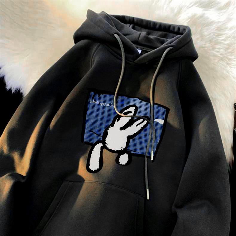 

Модный женский кардиган с капюшоном, блузка с длинным рукавом, свободное пальто XL чёрный