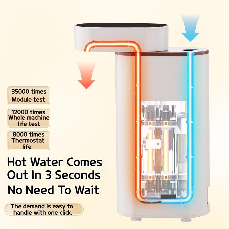 Portable 3-Second Instant Hot Water Heater, Mini Compact Milk Frother and Tea Maker, Perfect for Travel, Office, and Home Use