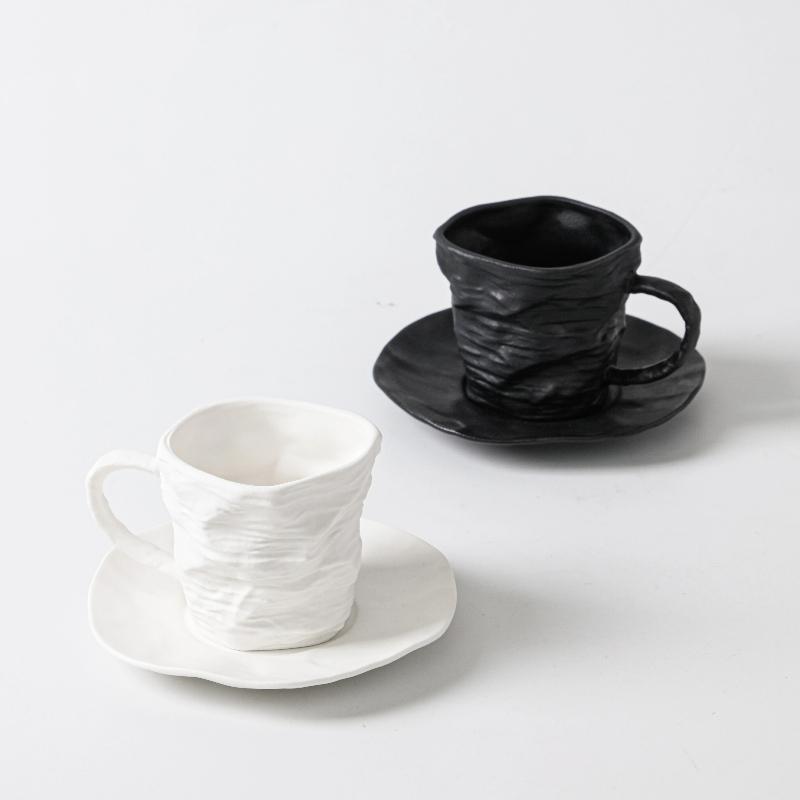 Ceramic Couple Water Cup Personalized Coffee Design Light Luxury High Aesthetic Value Office and Home Mug