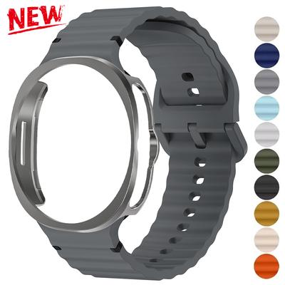 NEW Case+Strap for Samsung Galaxy Watch 8 Classic 46mm Silicone Watch Band Bracelet PC Case Protector Cover Shell Bumper No Film