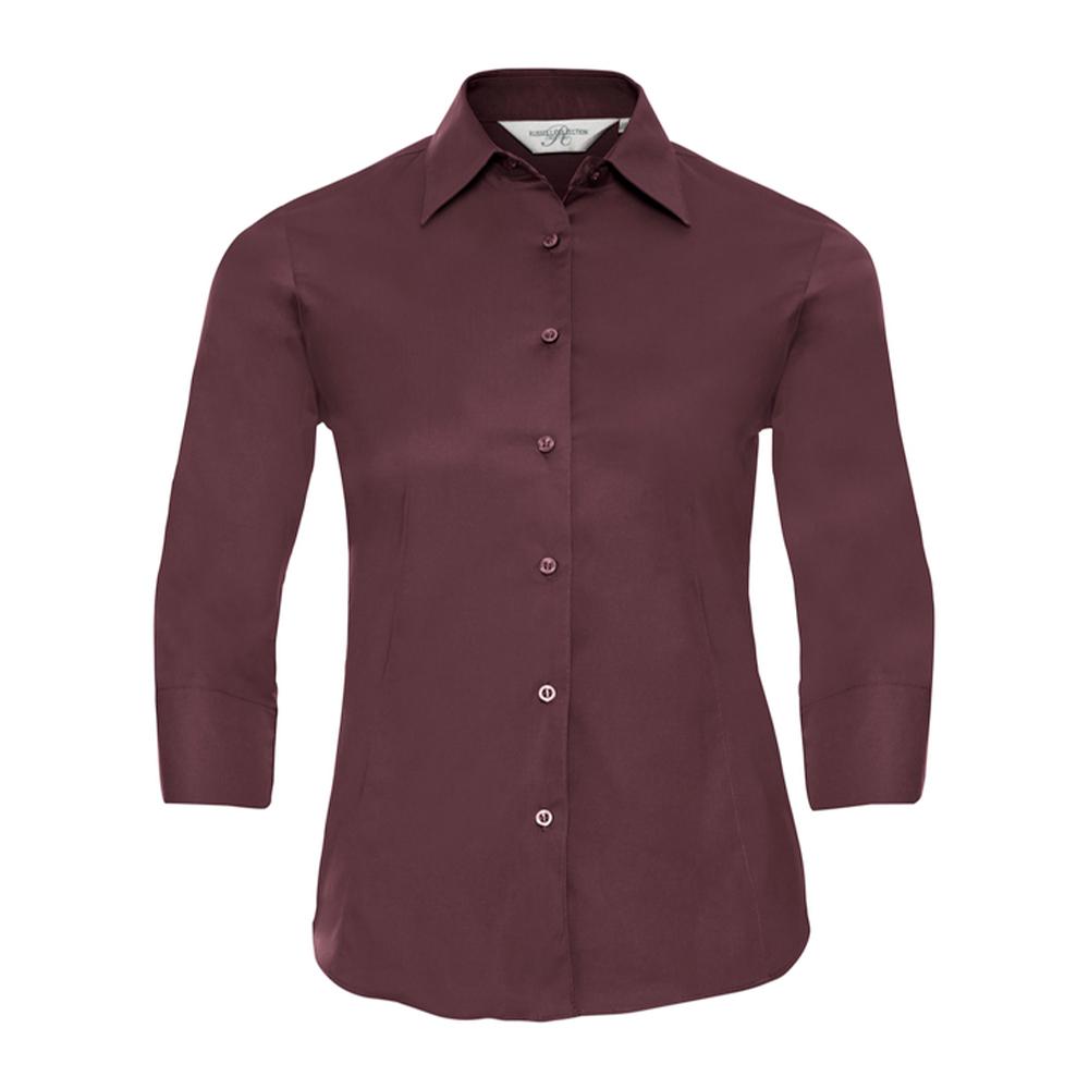 Russell Collection Womens/Ladies Stretch Fitted 3/4 Sleeve Shirt