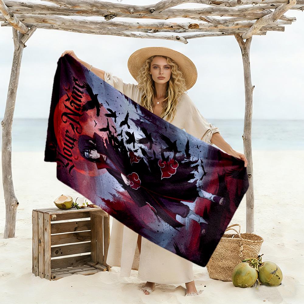 Naruto Character Customize Your Name Beach Towel High Absorbency & Quick-Dry Portable for SwimmingBeachCamping Travel Beach AccessoriesGym