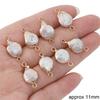 Natural Freshwater Pearls Irregular Gold Edging Double Hanging Pendants For DIY Necklace Bracelet Earrings Jewelry Making
