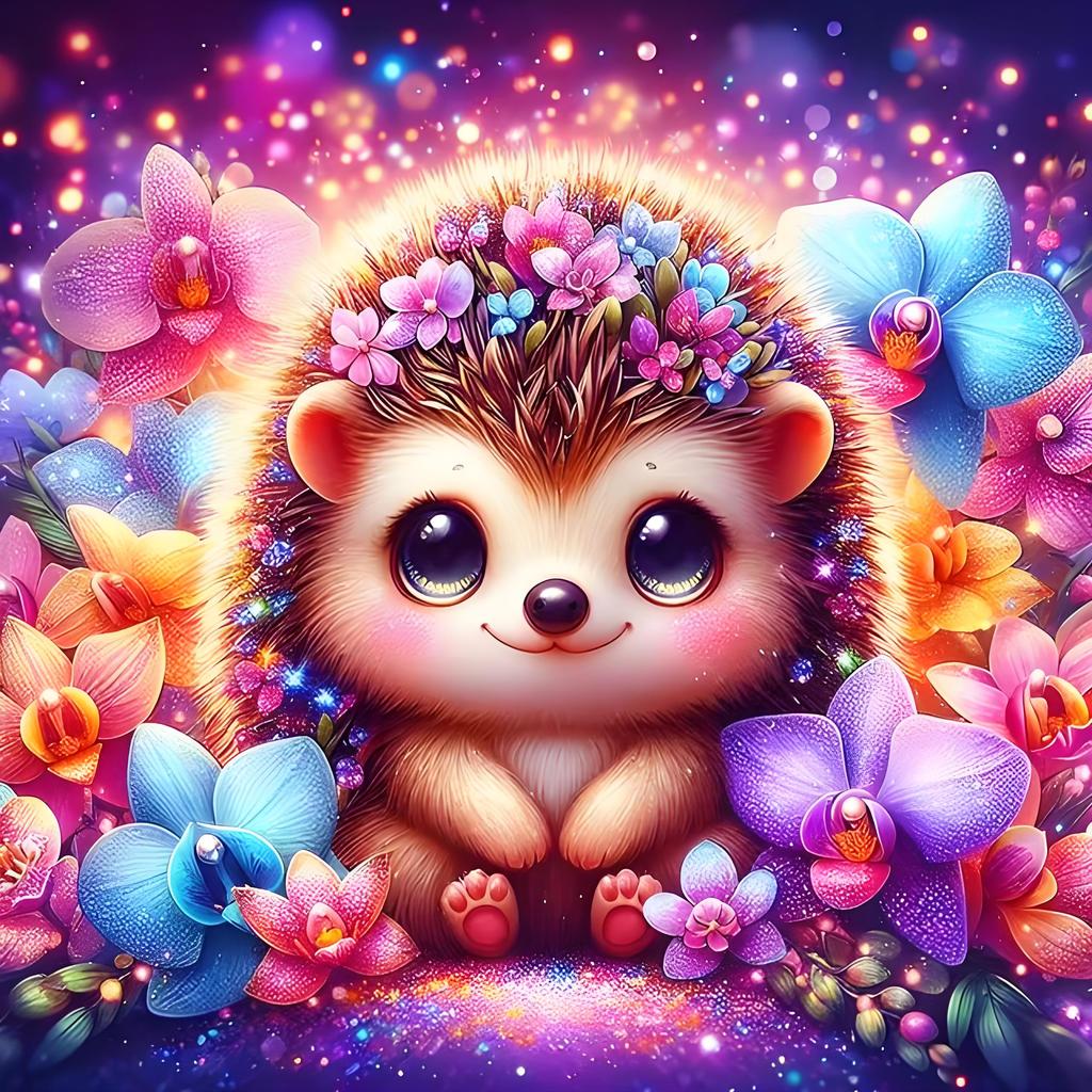 Diamond Painting 5d Hedgehog Animal AB Drill Cross Stitch Kits Needlework Handicrafts Embroidery Wall Decorative