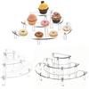 1 Set Rialzi Espositori in Acrilico a 3 Livelli Forma Mezza Luna Trasparenti in Acrilico per Cibo Espositore per Stand Matrimonio Cibo Dolci Cosmetici Festa