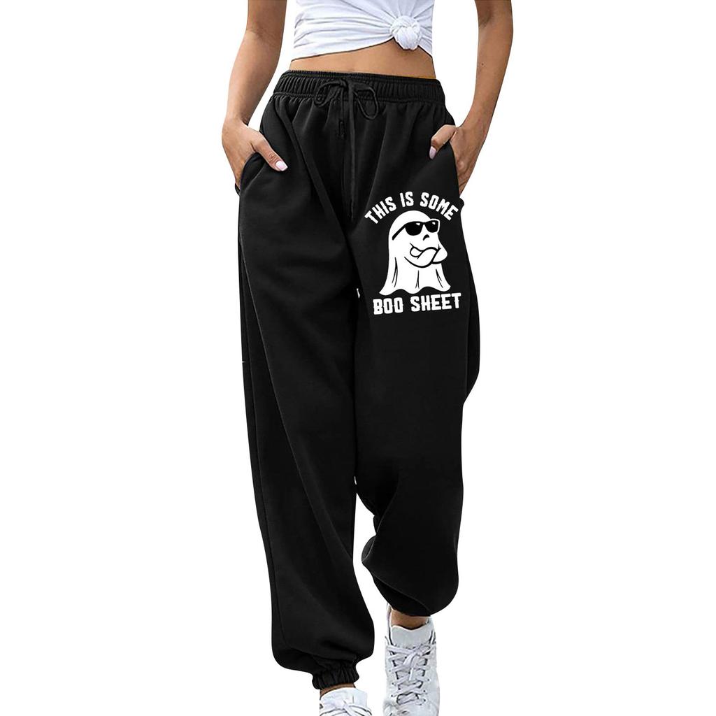 Kadın Spor Kemerli Cepli Moda Patchwork Kontrast Elastik Bel Pantolon Günlük Eşofman Altı