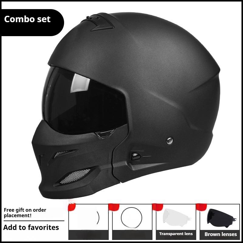 American Warrior Combination Scorpion Helmet Vintage Cruise Motorcycle Helmet Four Seasons Moped Full Helmet
