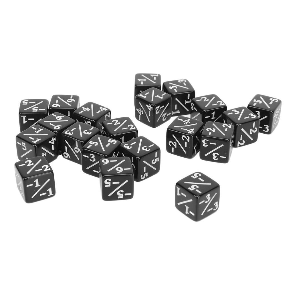 20 Stück Würfelset Puzzle Spaß 6-seitige Zahlen Acrylwürfel für Spiele Vorschulerziehung Schwarz