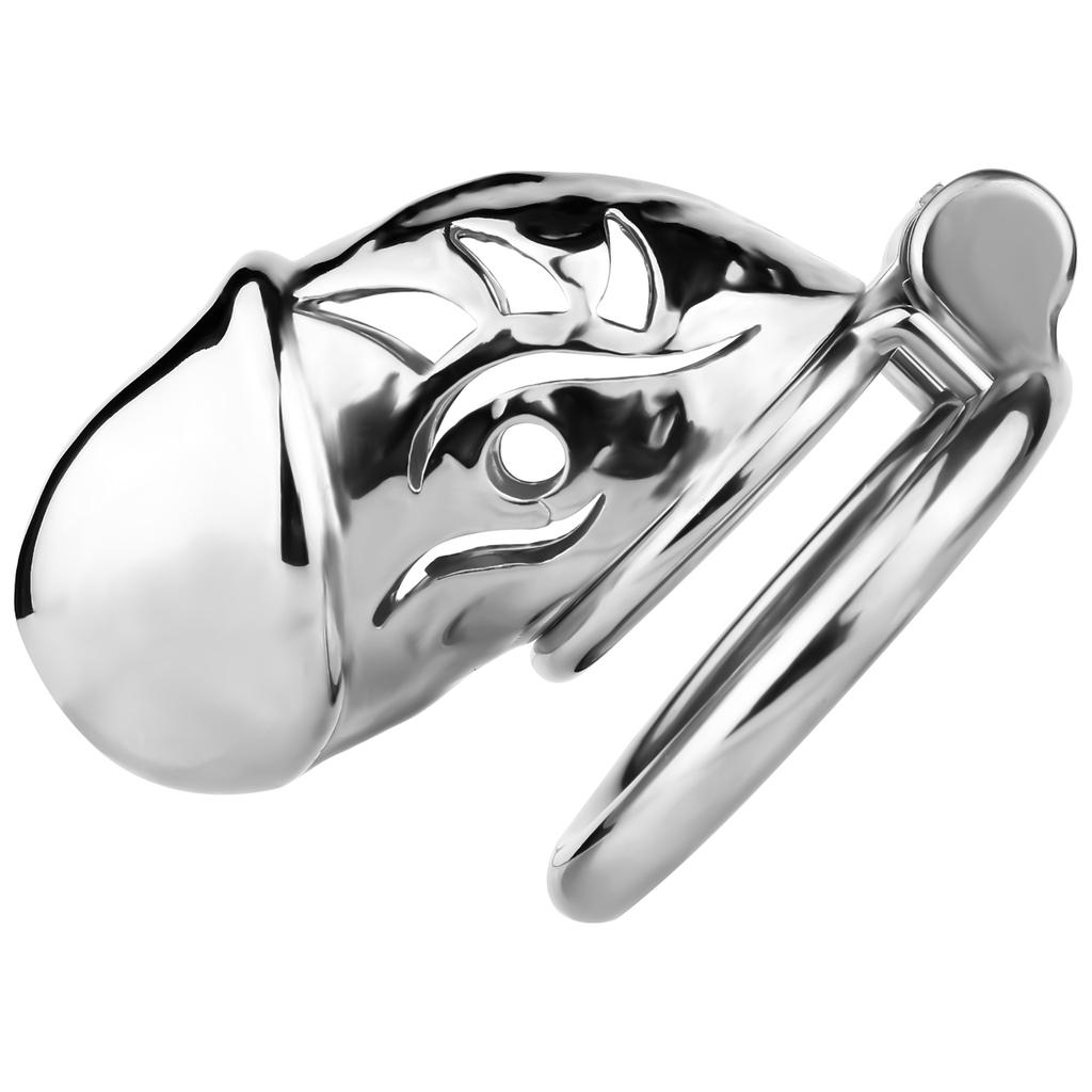 LEZEE Male Chastity Cage Chastity Belt With Peeing Hole Silicone Imitation Clitoris Plug Penis Cages Urethral Lock Sex Toys