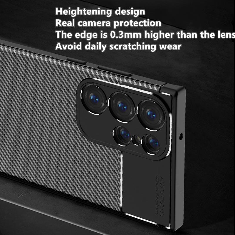 Pro Samsung Galaxy S24 Ultra 5G pouzdro Carbon Fiber Anti-Knock Armor Cover Sumsung S 24 Plus S24Ultra Soft Gum Shockproof Coque
