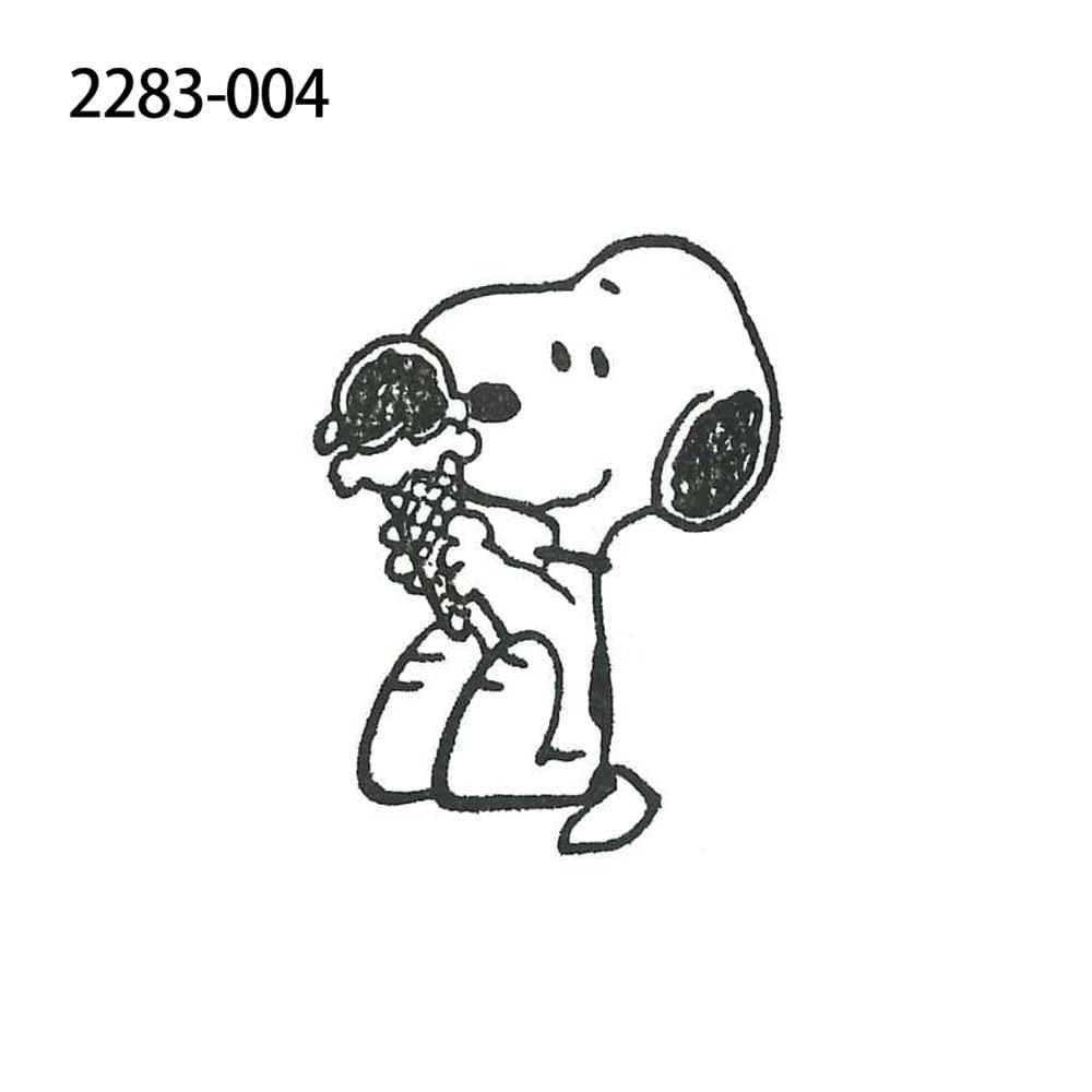 Kodomonokao Children's Face Stamp Snoopy Ice Cream Wood Piece 2283-004