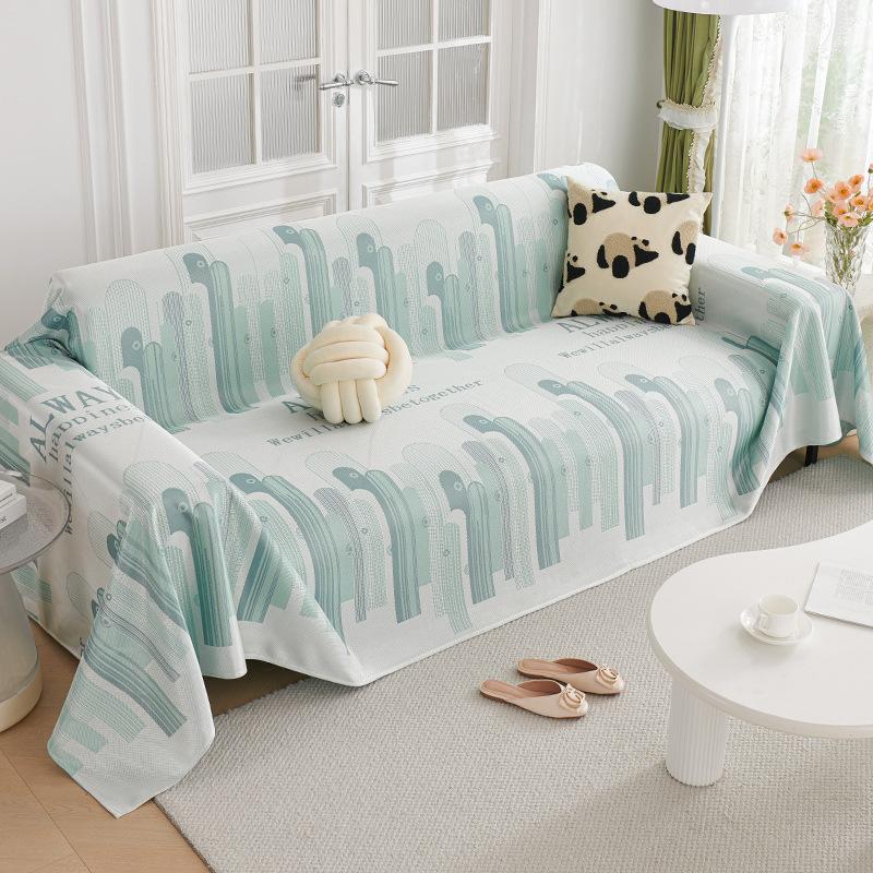 Cool Ice Silk Ins Style Sofa Towel Summer Skin-Friendly Breathable Sofa Cover Cloth Universal All-Covered Dust Cover Sets