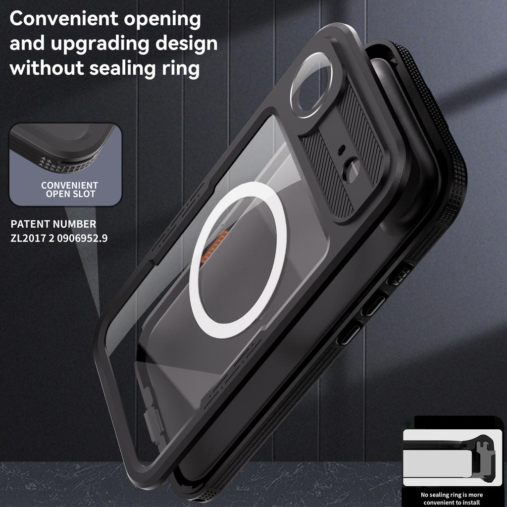 IP68 Waterproof Magnetic Case for IPhone 17 Air 16 Pro Plus ProMax Shockproof 360 Full Body Heavy Duty Cover Diving Swim Outdoor