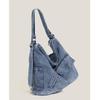 Niche Women's Versatile Denim Tote: Large Capacity, Multi-Use, Crossbody Bag for Daily Style.