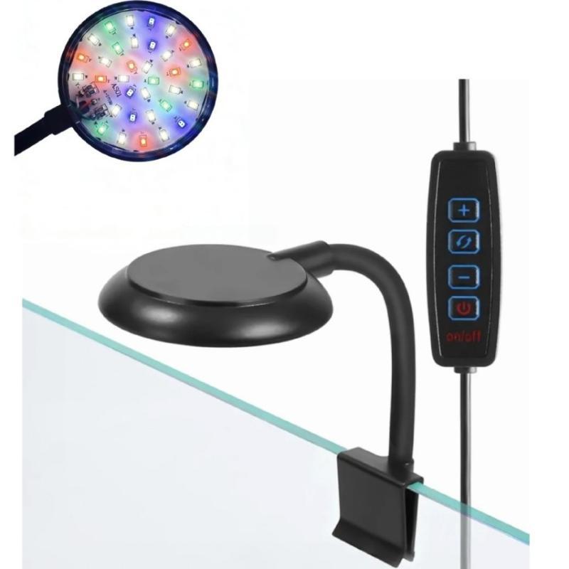 USB Aquarium LED Clip Lamp Flexible Bracket Multiple Modes Fish Tank Light for Small Aquatic Plant Tank Home Office Decor
