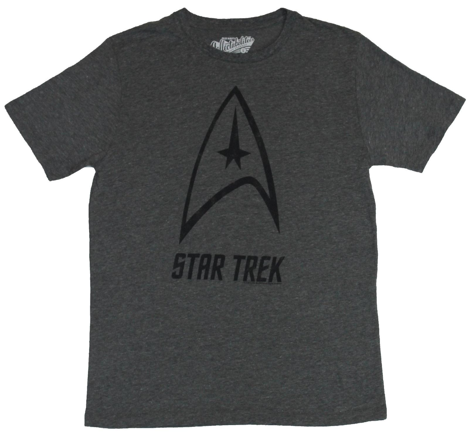 Star Trek Adult New T-Shirt - Starfleet Logo Over Star Trek Name In Black XXL