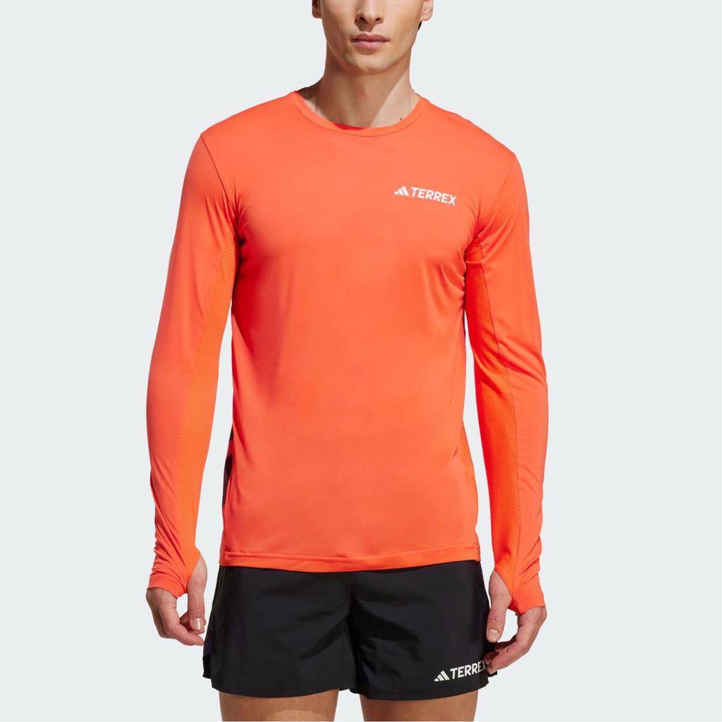 adidas Terrex Climacool Dlouhý rukáv Outdoor Rychleschnoucí Kulatý výstřih Pulovr Tričko Pánské Svršky Střední náraz-Oranžová JN5325