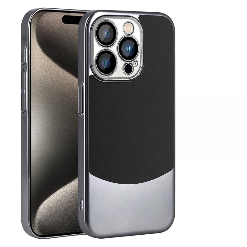 Apple 15ProMax Handyhülle mit eingebauter Objektivfolie, schlichte Lederfarbkombination, passend für IPhone13/14, sturzsicheres 12er-Set