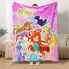 Winx Club Magic Friendship Flannel Blanket Super Soft Warm Cozy Blanket For Sofa Bed Office Travel Allseason Home Decor Gift