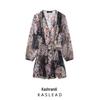 2025 Spring Women's European & American Style Belted Printed Mini Dress