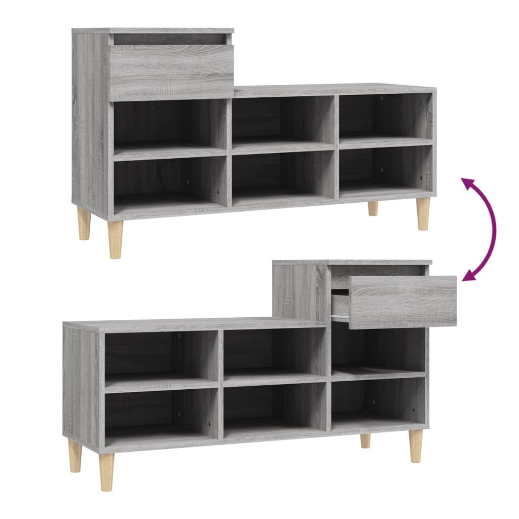 Shoe Rack Gray Sonoma 102 x 36 x 60 cm Particleboard