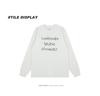Artistic Hand-Painted Hong Kong Style Long-Sleeve T-Shirt for Couples - Autumn/Winter Trend