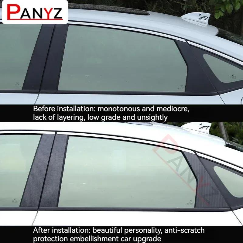 6Pcs Car Pillar Posts Door Window Trim Cover Stickers Kit Auto Styling for Honda CR-V CRV  2007 2008 2009 2010 2011
