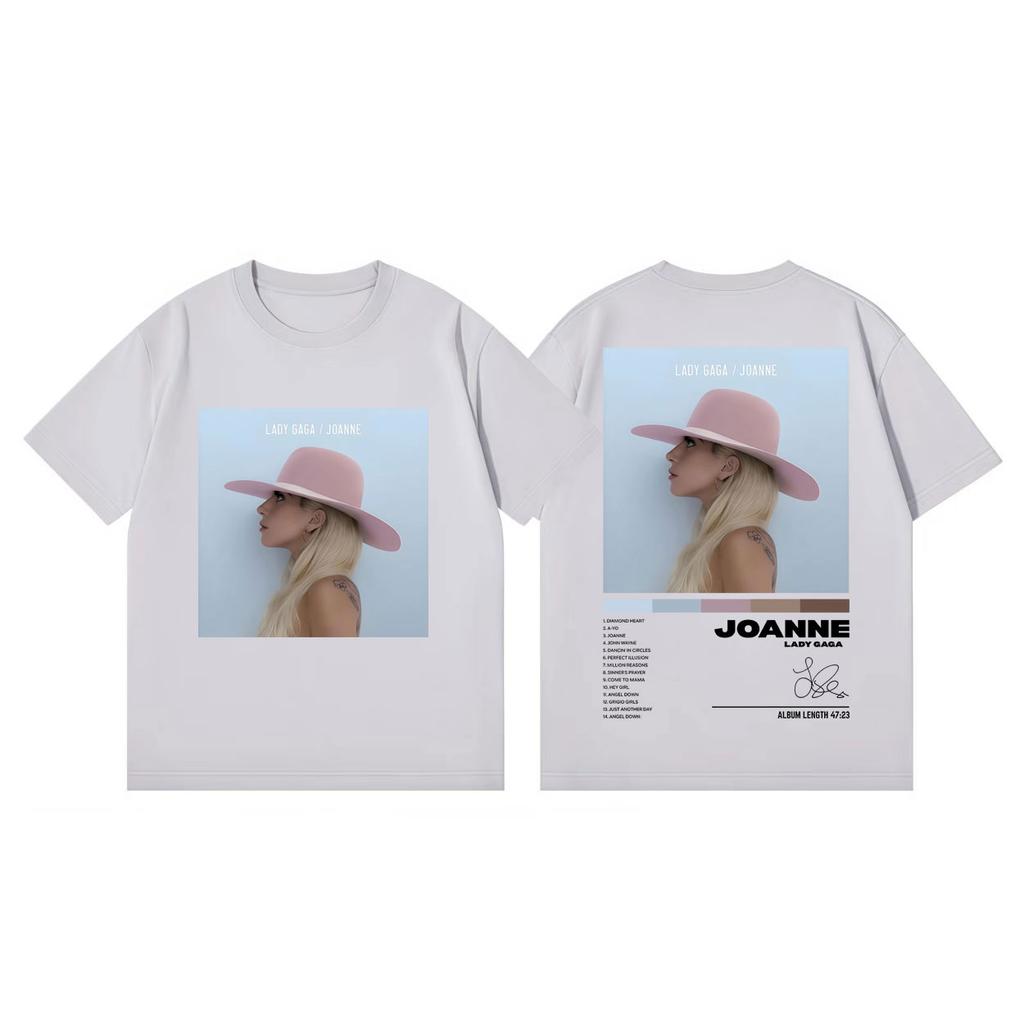 Singer Lady Gaga Album Cover Print Tshirts Men Women Fashion Aesthetic Short Sleeve T Shirt Summer Casual Loose Cotton Tshirt