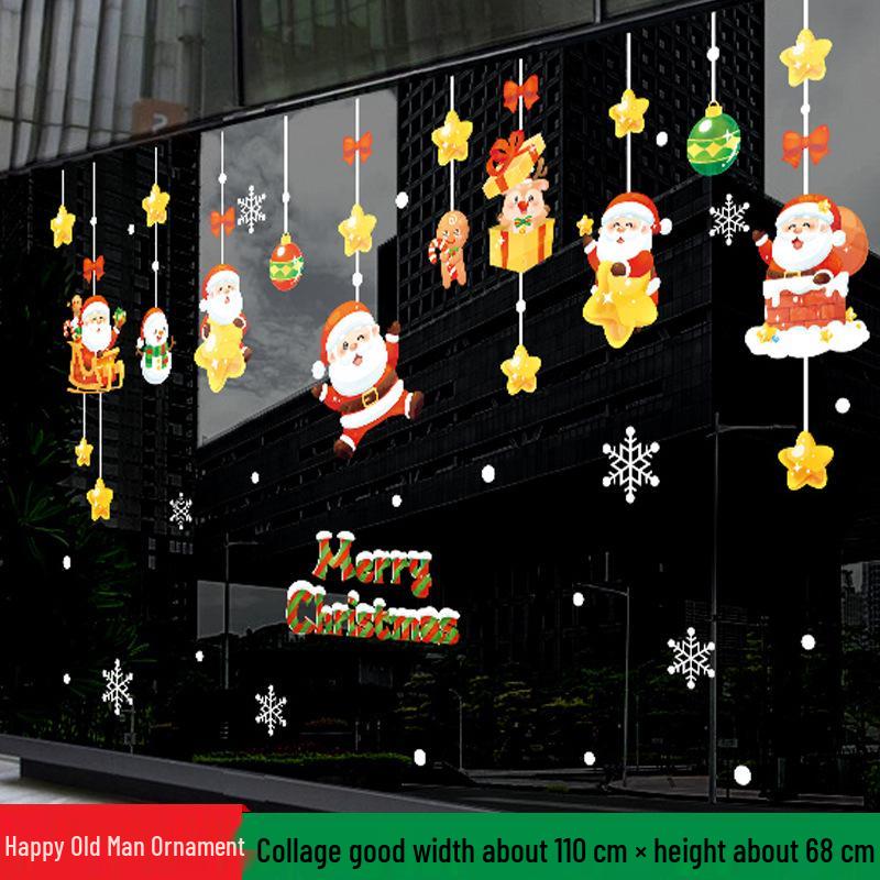 2026 Дед Мороз Рождественская статическая наклейка на окно для стеклянных дверей