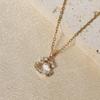 1 Piece Simple Artificial Crystal Bear Pendant Necklaces for Women Golden Stainless Steel Necklace Jewelry Daily Accessories