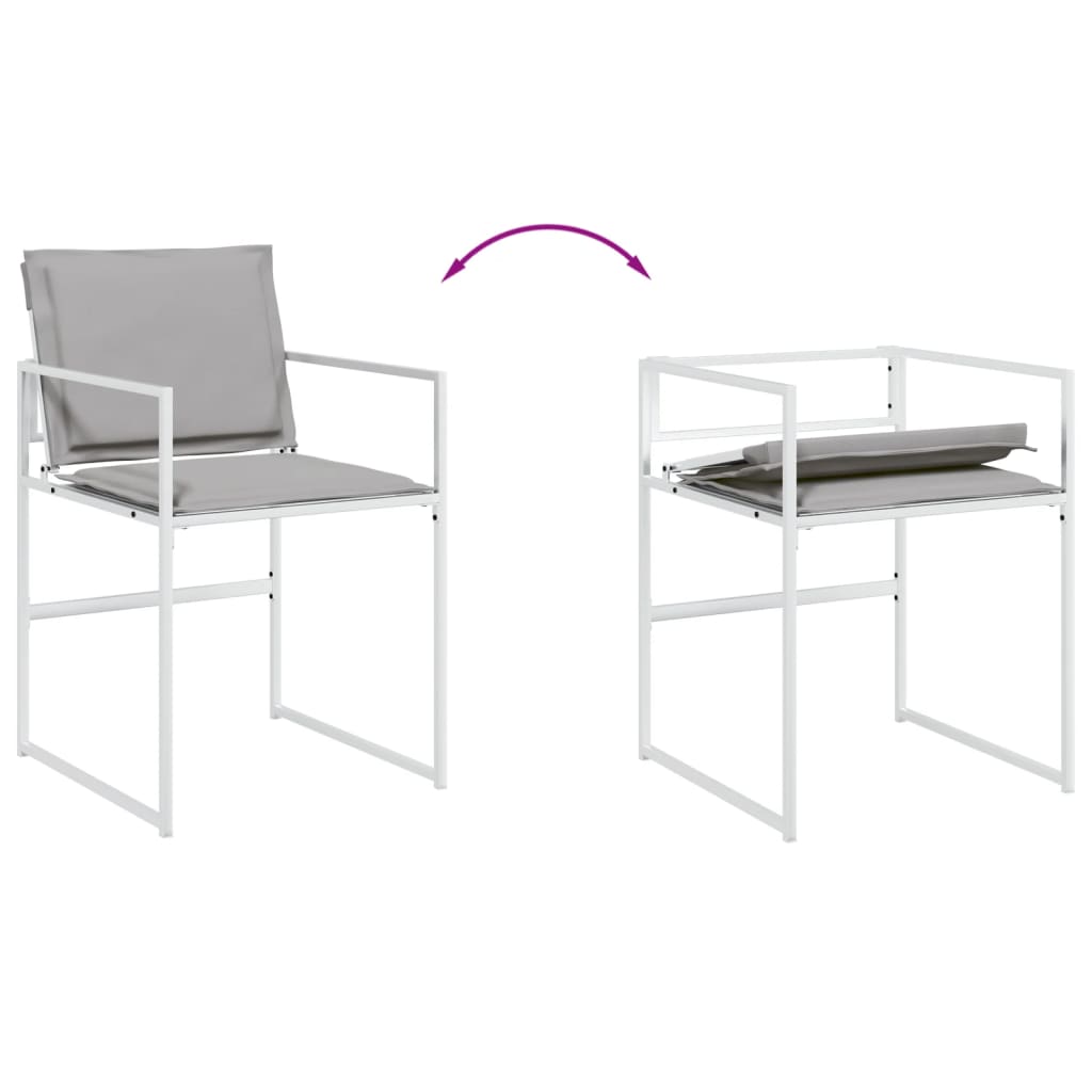 Vidaxl 9-Cz. Garden Furniture Set With Cushions, White, Textilene