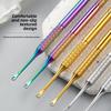 Spingipelle in acciaio per nail art a doppia testa, testa tonda, testa obliqua, rimuovi cuticole, strumento per manicure per saloni di bellezza