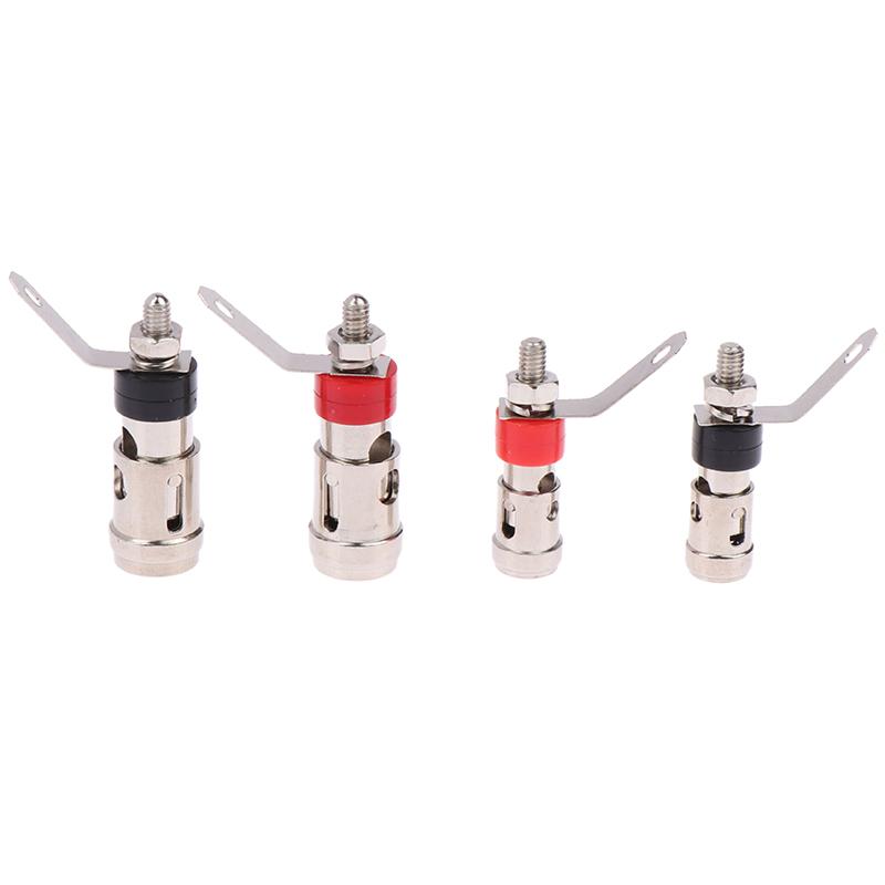 2Pcs  Nickel Plated 2Mm/4Mm L Banana Audio Plug Jack Socket Connector Amplifier Terminal Spring Loaded Binding Post