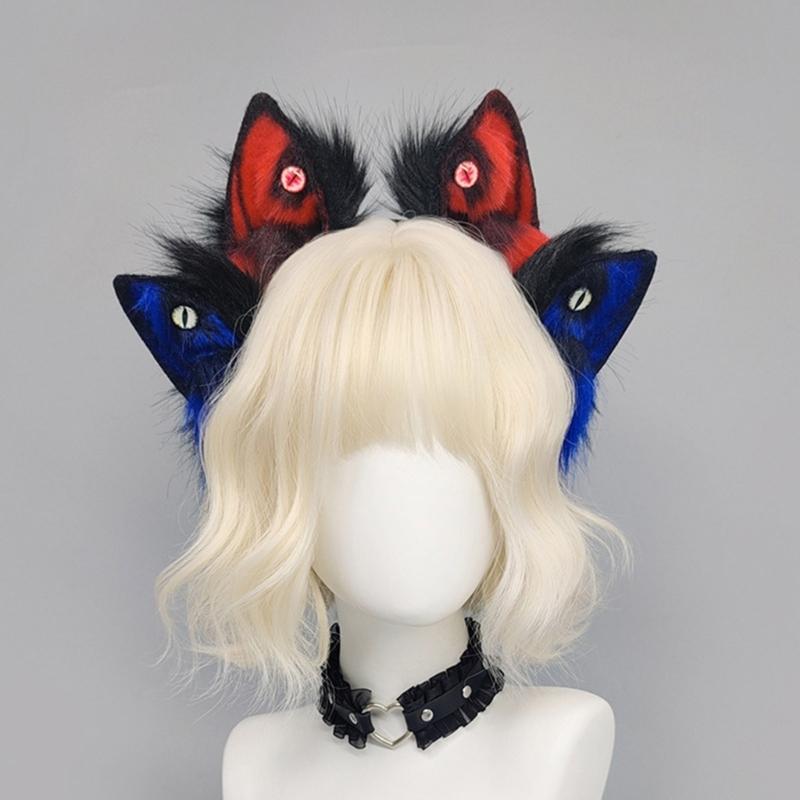 Wolf Ear Hairband Soft Plush Hair Styling Accessory For Kids Adult Halloween Parties Animal Theme Cosplay Hairhoop
