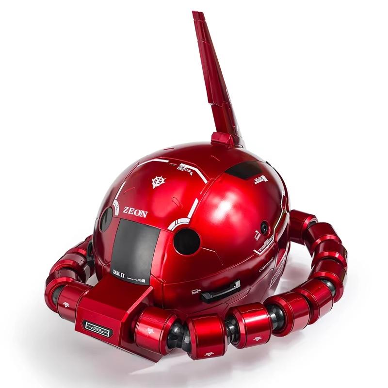 Anime Red Zaku Warrior Helmet Mobile Suit Figure Desktop Ornament Doll Model Comic Con Cosplay Props Boy Toy Gift Collectible
