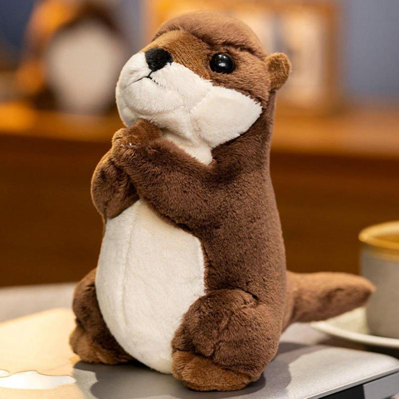 Otter Stuffed Toy Adorable Cartoon Otter Plush Toy Fluffy Soft Stuffed Animal for Christmas