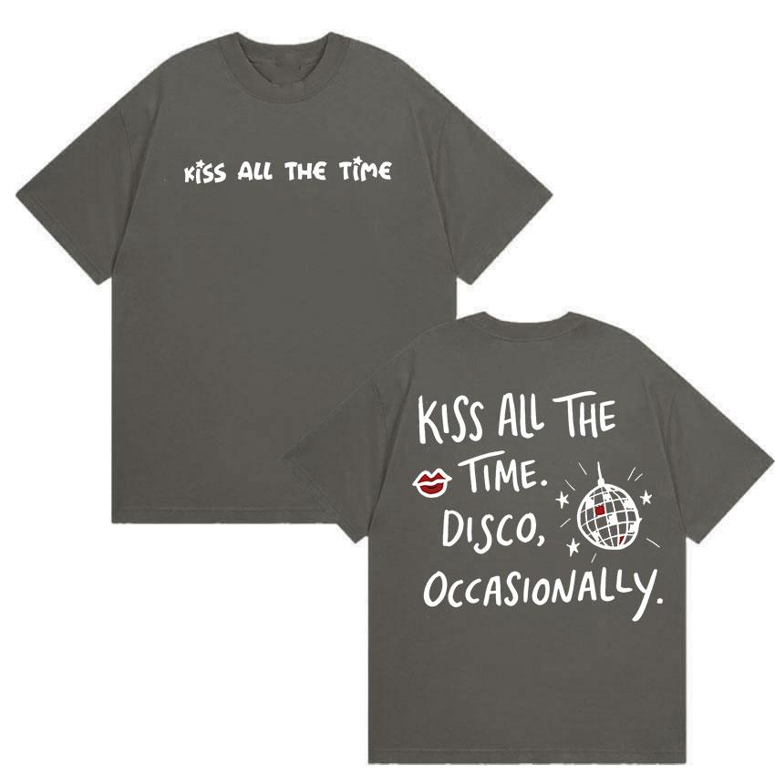Harry Styles Küssen Immer Disco Gelegentlich Druck T-Shirts Herren Damen Mode Baumwolle Y2K Kurzarm T-Shirt
