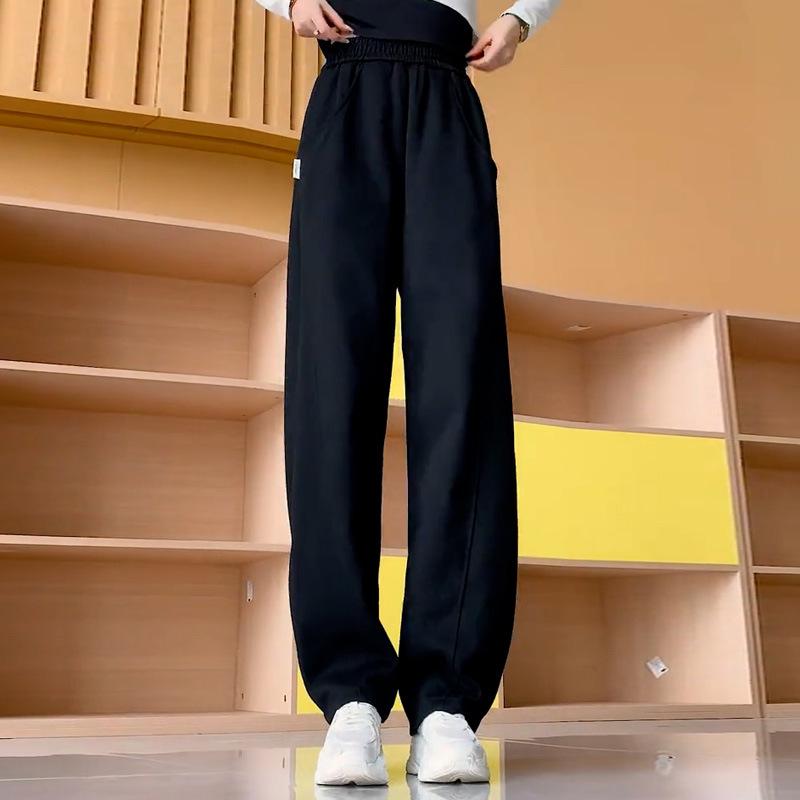High-Waisted Women's Banana Pants: Fleece & Non-Fleece, Petite Fit, Wide-Leg, Casual for Autumn & Winter Sports
