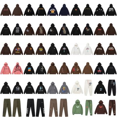 Travis Scott X Mitchell Ness Pánská sada s kapucí z fleecu Zimní ležérní Streetwear Outfit