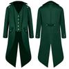 2025Wish Men's Medieval Gothic Swallowtail Coat - European & American Retro Punk Style