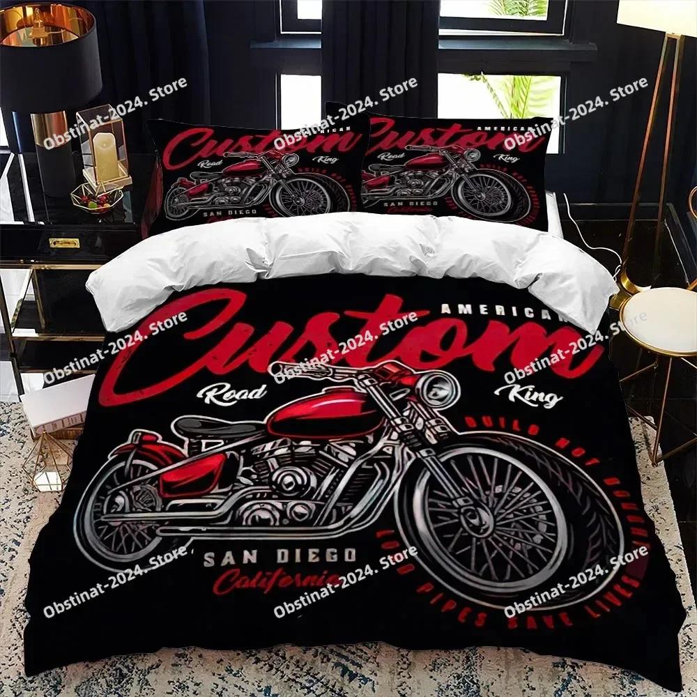 Motorradfahrer Bettwäsche Set Bedrucktes Bettwäsche Set Mit Kissenbezug Bett Deckenbezug Weich Einzel Doppel Queen Super King Größe Kinder Erwachsene