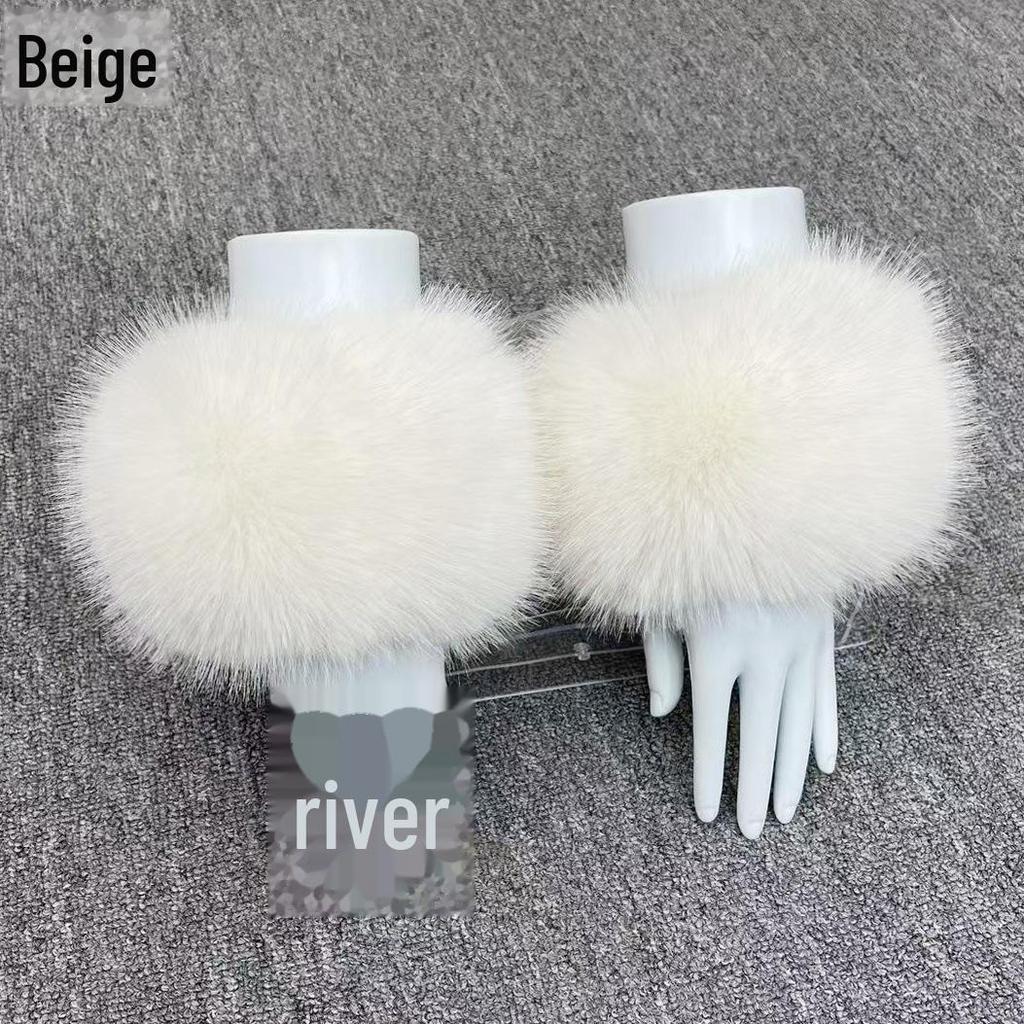 Dámské zimní plyšové manžety na zápěstí z umělé kožešiny - imitace lišky, mývala, králíka.